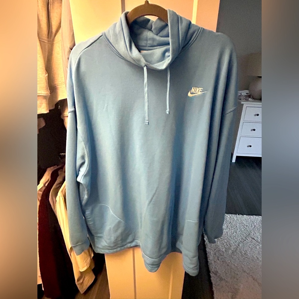 Light Blue Cowl Neck Nike Hoodie
